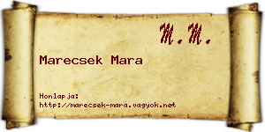 Marecsek Mara névjegykártya